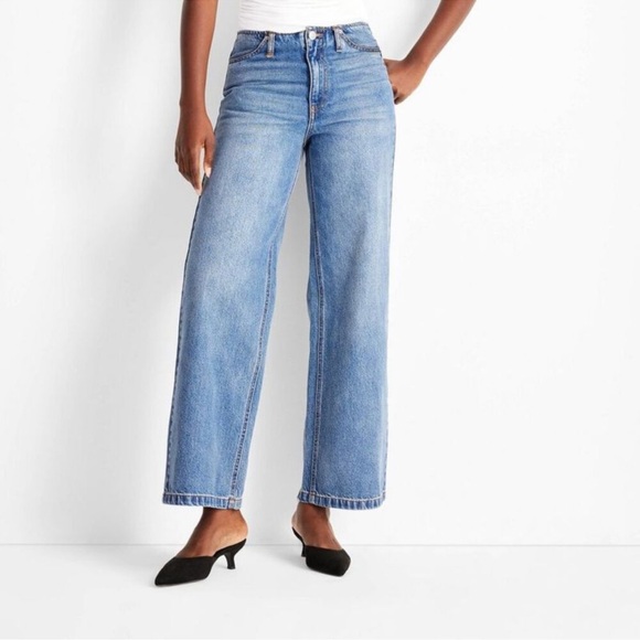 Future Collective Denim - Women's Mid-Rise Wide Leg Jeans - Future Collectiv Medium Wash 14
